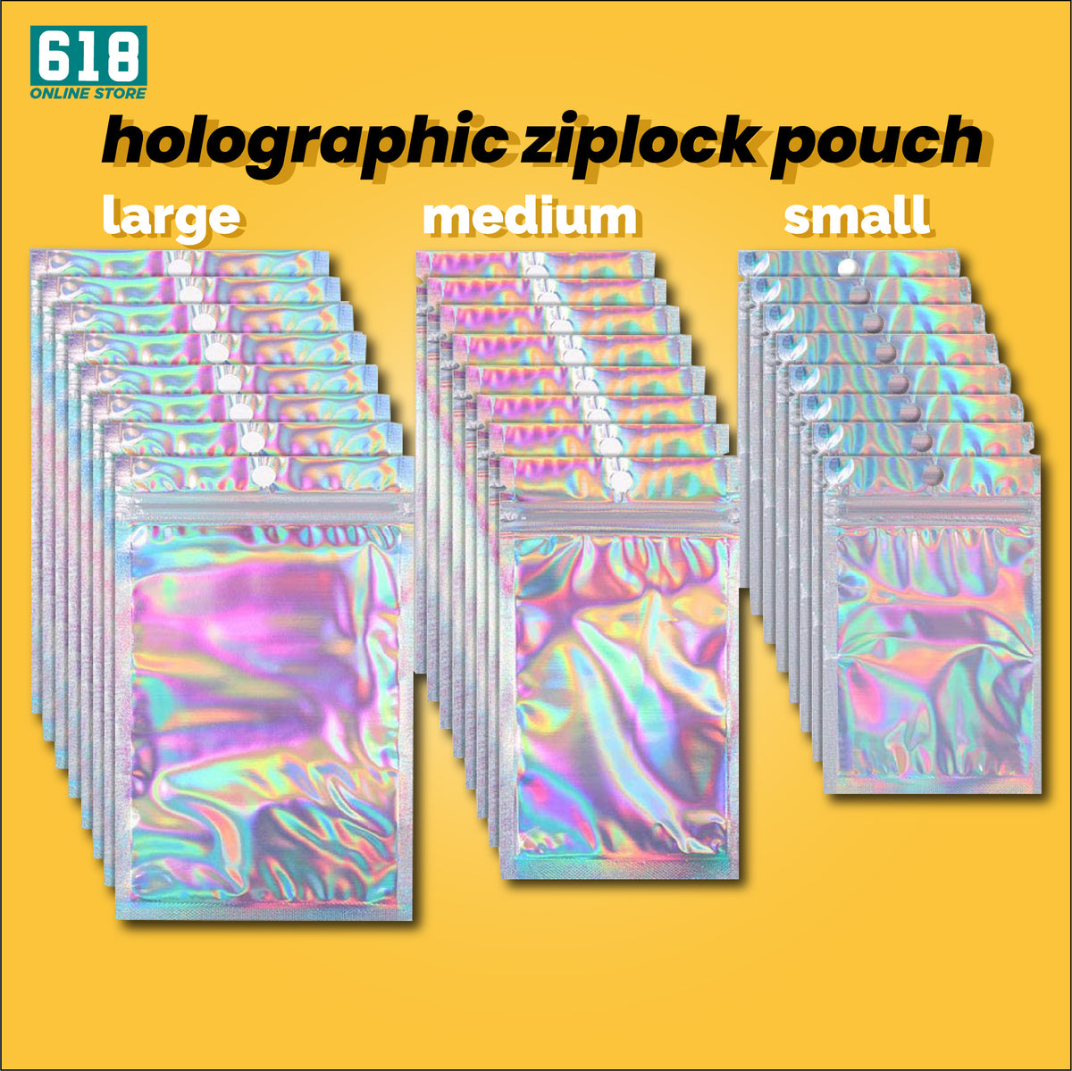 Holographic ziplock bags near me hot sale