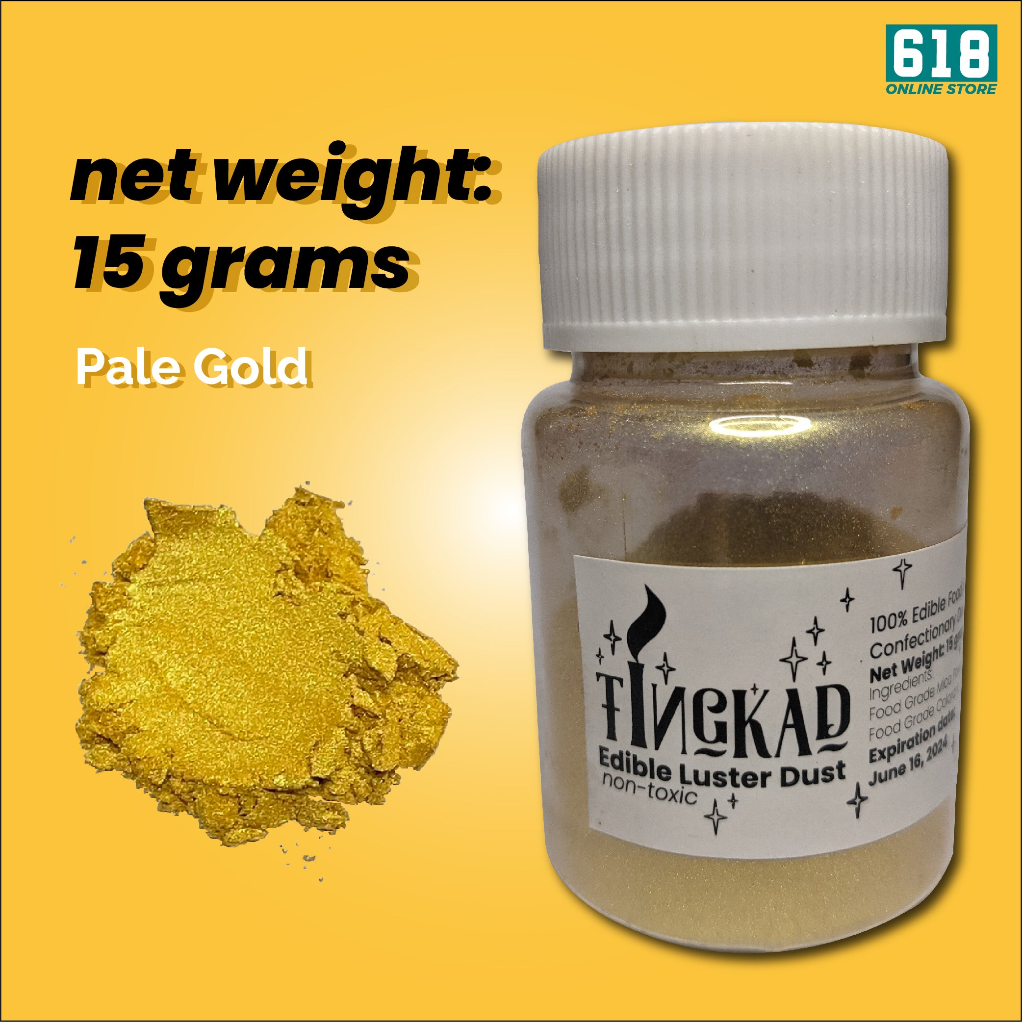 Gold Edible Luster Dust 15 grams
