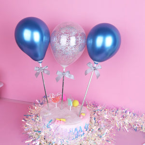 Balloon Cake Topper 3 pcs per set Confetti Gold Pink Blue Baking Wedding Birthday Decoration