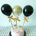 Load image into Gallery viewer, Balloon Cake Topper 3 pcs per set Confetti Gold Pink Blue Baking Wedding Birthday Decoration
