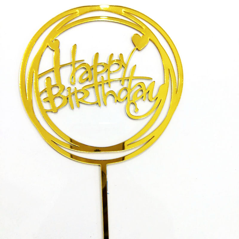 Happy Birthday Cake Topper Acrylic Plastic Party Decoration