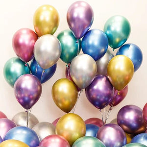 20pcs /10 pcs Balloon 10-in Chrome Metallic Latex Lobo Birthday Wedding Party