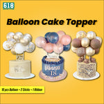 Load image into Gallery viewer, Balloon Confetti Cake Topper 13 pcs per set Gold Silver Wedding Birthday Decoration
