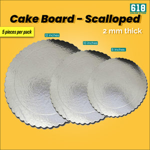 Cake Board 5/25 pcs Scalloped Metallic Silver Gold Round Cardboard