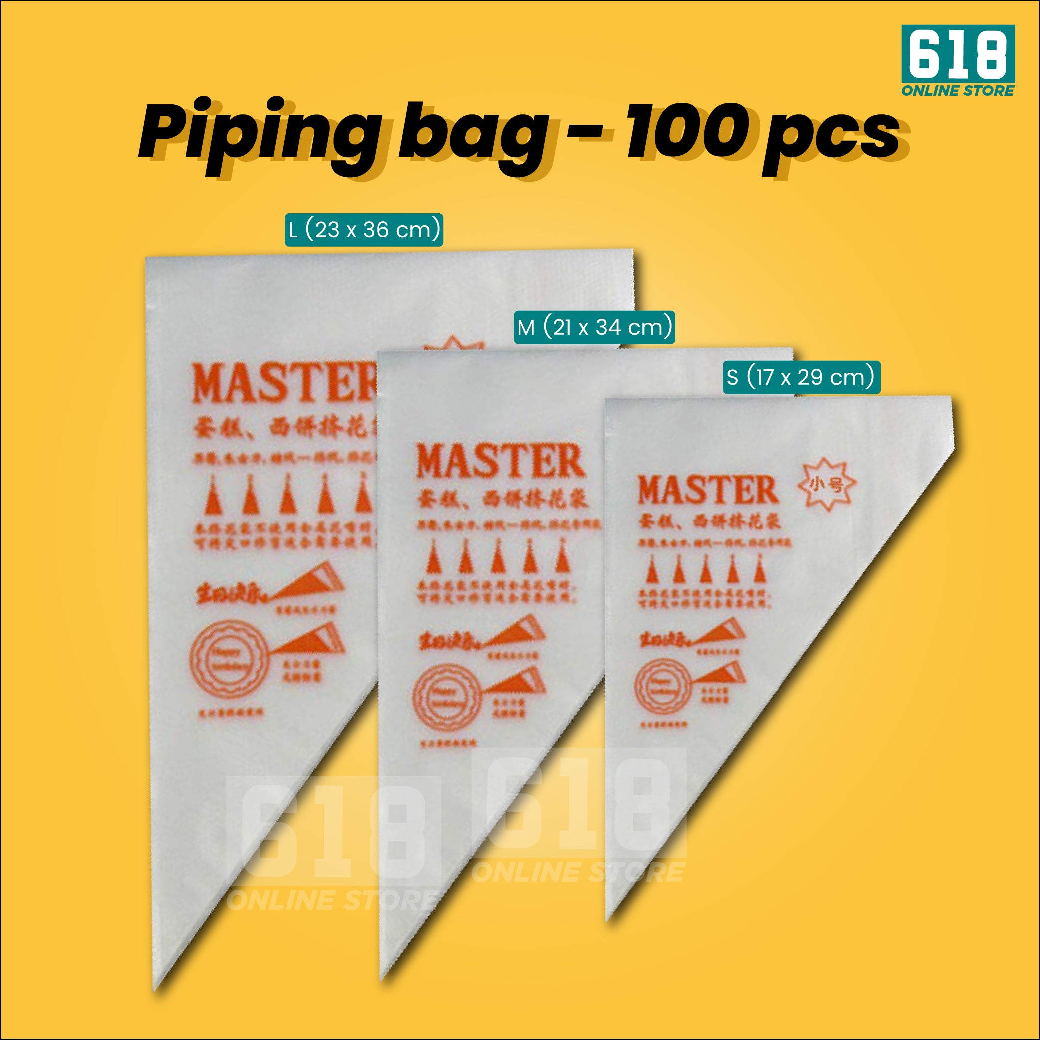 Piping Bag 100 pcs Icing Bag Pastry Bag  Disposable Plastic