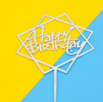 Load image into Gallery viewer, Happy Birthday Cake Topper Acrylic Plastic Party Decoration
