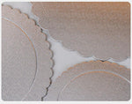 Load image into Gallery viewer, Cake Board 5/25 pcs Scalloped Metallic Silver Gold Round Cardboard
