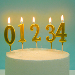 Load image into Gallery viewer, Number Candle Gold 0-9 cake creative romantic party birthday candle
