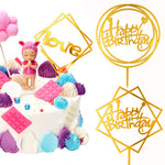 Load image into Gallery viewer, Happy Birthday Cake Topper Acrylic Plastic Party Decoration
