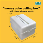Load image into Gallery viewer, Money Cake Pulling Box with 20 pcs 100 pcs Plastic Adhesive Surprise Money Cake Clear Plastic Seal
