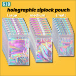 Load image into Gallery viewer, Holographic Pouch Ziplock Bag Resealable Storage Clear Front
