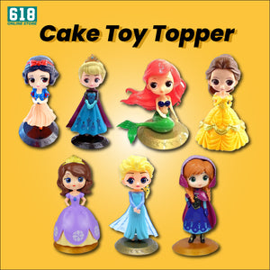 Cake Topper Toy Mermaid Princess Frozen Elsa Belle Snow White Cars Marvel Lightning McQueen Balloon